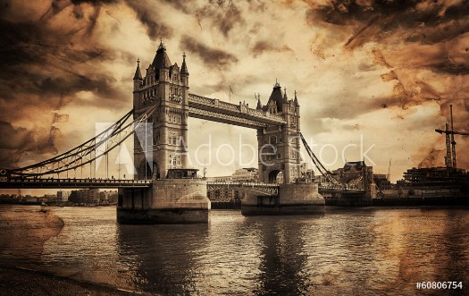 Picture of Vintage Retro Picture of Tower Bridge in London UK